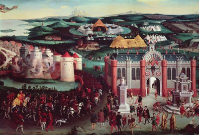 حقل قماش الذهب ، 7 يونيو 1520 (التفاصيل المركزية) بواسطة فريدريش بوتيرويك